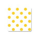 Polka Dots - Banana Yellow on White Magnet (Square)
