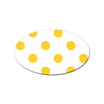 Polka Dots - Banana Yellow on White Sticker Oval (100 pack)