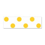 Polka Dots - Banana Yellow on White Sticker Bumper (100 pack)