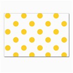Polka Dots - Banana Yellow on White Postcard 4 x 6  (Pkg of 10)