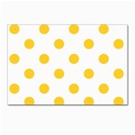 Polka Dots - Banana Yellow on White Postcard 5  x 7 