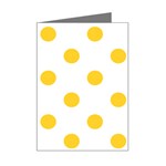 Polka Dots - Banana Yellow on White Mini Greeting Card