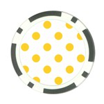 Polka Dots - Banana Yellow on White Poker Chip Card Guard