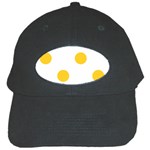 Polka Dots - Banana Yellow on White Black Cap