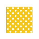Polka Dots - White on Deep Lemon Yellow Satin Bandana Scarf