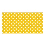 Polka Dots - White on Deep Lemon Yellow Satin Shawl
