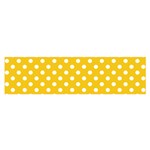 Polka Dots - White on Deep Lemon Yellow Satin Scarf (Oblong)