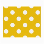 Polka Dots - White on Deep Lemon Yellow Small Glasses Cloth (2 Sides)