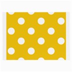 Polka Dots - White on Deep Lemon Yellow Large Glasses Cloth (2 Sides)