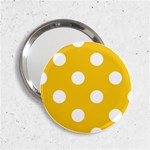 Polka Dots - White on Deep Lemon Yellow 2.25  Handbag Mirror