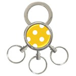Polka Dots - White on Deep Lemon Yellow 3-Ring Key Chain