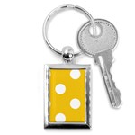 Polka Dots - White on Deep Lemon Yellow Key Chain (Rectangle)