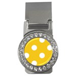 Polka Dots - White on Deep Lemon Yellow Money Clip (CZ)