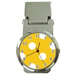 Polka Dots - White on Deep Lemon Yellow Money Clip Watch