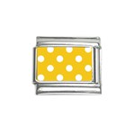 Polka Dots - White on Deep Lemon Yellow Italian Charm (9mm)