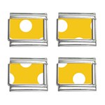 Polka Dots - White on Deep Lemon Yellow 9mm Italian Charm (4 pack)