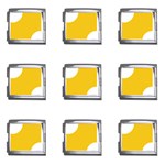 Polka Dots - White on Deep Lemon Yellow Mega Link Italian Charm (9 pack)