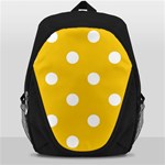 Polka Dots - White on Deep Lemon Yellow Backpack Bag