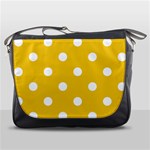 Polka Dots - White on Deep Lemon Yellow Messenger Bag