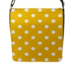 Polka Dots - White on Deep Lemon Yellow Flap Closure Messenger Bag (L)