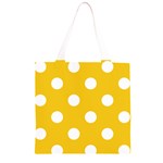 Polka Dots - White on Deep Lemon Yellow Grocery Light Tote Bag