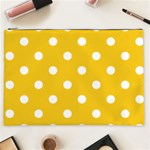 Polka Dots - White on Deep Lemon Yellow Cosmetic Bag (XXL)