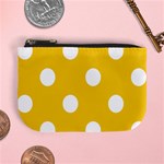 Polka Dots - White on Deep Lemon Yellow Mini Coin Purse
