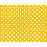 Polka Dots - White on Deep Lemon Yellow Collage 11  x 14 