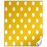 Polka Dots - White on Deep Lemon Yellow Canvas 8  x 10 