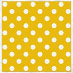 Polka Dots - White on Deep Lemon Yellow Canvas 16  x 16 