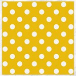 Polka Dots - White on Deep Lemon Yellow Canvas 20  x 20 
