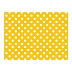 Polka Dots - White on Deep Lemon Yellow Double Sided Flano Blanket (Mini)