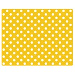 Polka Dots - White on Deep Lemon Yellow Double Sided Flano Blanket (Medium)