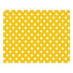 Polka Dots - White on Deep Lemon Yellow Double Sided Flano Blanket (Large)
