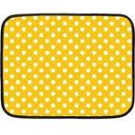 Polka Dots - White on Deep Lemon Yellow Fleece Blanket (Mini)