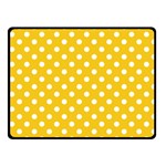 Polka Dots - White on Deep Lemon Yellow Fleece Blanket (Small) (One Side)