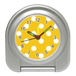 Polka Dots - White on Deep Lemon Yellow Desk Alarm Clock