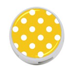 Polka Dots - White on Deep Lemon Yellow 4-Port USB Hub (One Side)