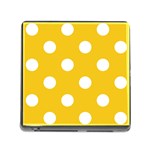 Polka Dots - White on Deep Lemon Yellow Memory Card Reader (Square)