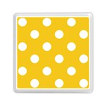 Polka Dots - White on Deep Lemon Yellow Memory Card Reader with Storage (Square)