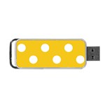 Polka Dots - White on Deep Lemon Yellow Portable USB Flash (Two Sides)