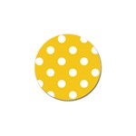 Polka Dots - White on Deep Lemon Yellow Golf Ball Marker (4 pack)