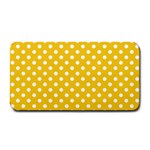 Polka Dots - White on Deep Lemon Yellow Medium Bar Mat