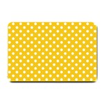 Polka Dots - White on Deep Lemon Yellow Small Doormat