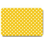 Polka Dots - White on Deep Lemon Yellow Large Doormat
