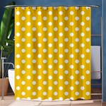 Polka Dots - White on Deep Lemon Yellow Shower Curtain 60  x 72  (Medium)