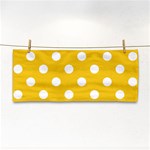 Polka Dots - White on Deep Lemon Yellow Hand Towel