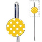 Polka Dots - White on Deep Lemon Yellow Book Mark
