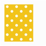 Polka Dots - White on Deep Lemon Yellow Small Garden Flag (Two Sides)