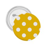 Polka Dots - White on Deep Lemon Yellow 2.25  Button